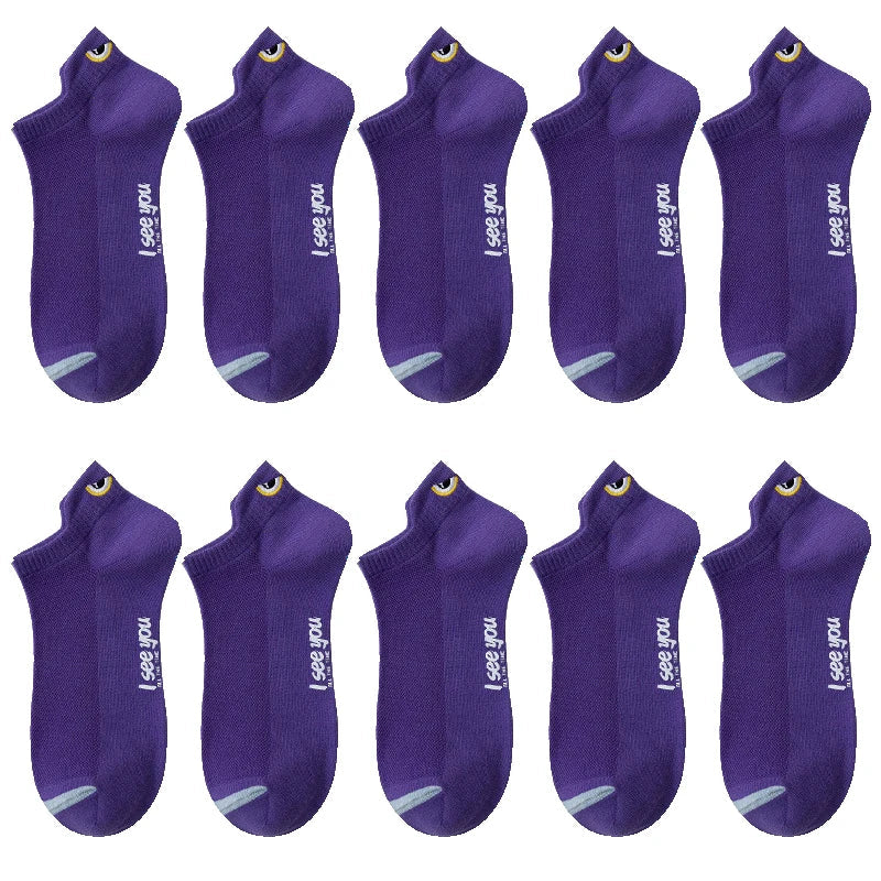 5/10 Pairs Man Short Socks Ankle Boat Socks Breathable Casual Athletic Socks Women Summer Thin Low-Cut Male Socks