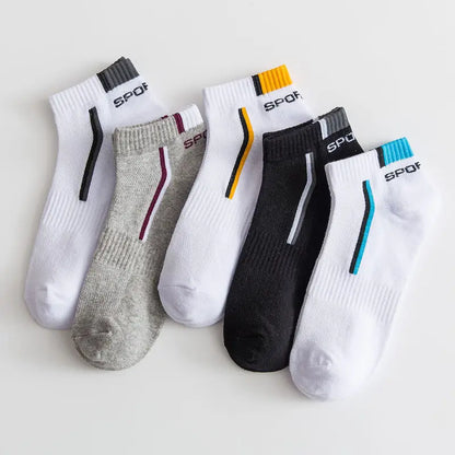 5 pairs of running men's socks, breathable, professional sports, sweat-absorbent, casual and comfortable socks