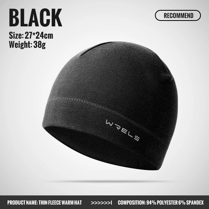 WRELS?Winter Cycling Cap Windproof Keep Warm Skiing Cap Road Cycling Warm Hat Snow Outdoor Sport Thermal Fleece Running Headband