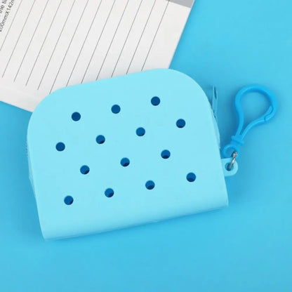 Soft Silicone Mini Holes Wallet Zipper Coin Purses Card Holder Money Bag Women Girls Zipper Change Pouch Storage Bag Organizer