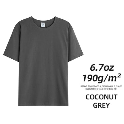 6.7oz 190gsm Combed Cotton Tees Tshirts Mens Solid Tops Woman Male Custom Team Uniform Class Clothes Summer Brand Customization