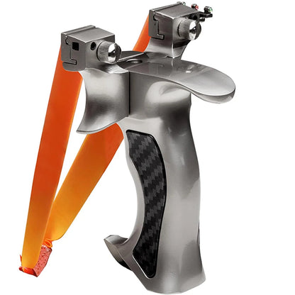 Metal Aiming Slingshot Flat Rubber Band Professional Competitive Slingsshot Outdoor Hunting and Shooting Accessories Package