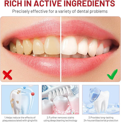 Niacinamide Whitening Toothpaste Intensive Whitens Teeth Protects Enamel Removes Stains & Refreshes Breath Daily Oral Care