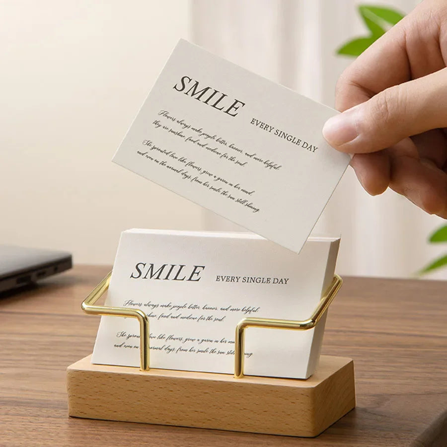 Business Card Holder Organizer Office Desk Display Stand Memo Counter Accessories Tabletop Shelf Home Wooden Card Holder Storage
