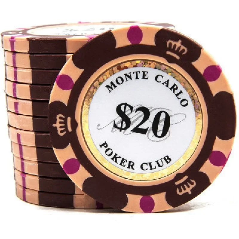 Monte Dollar Carlo Coins 10pcs Golden Clay Poker Chips Casino Coins 14gram Clay Coin Poker Chips Entertainment