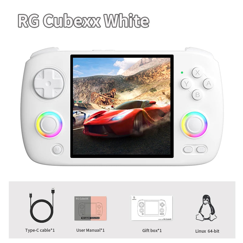ANBERNIC RG Cubexx Retro Handheld Game Console 3.95" IPS 720*720 Screen Linux 64bit Support WiFi Bluetooth Streaming Video Games