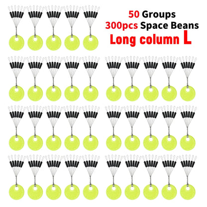 60pcs 10/20 Group Set Rubber Silicon Space Bean Sea Carp Fly Fishing Black Rubber Oval Stopper Fishing Float Fishing Bobber Part