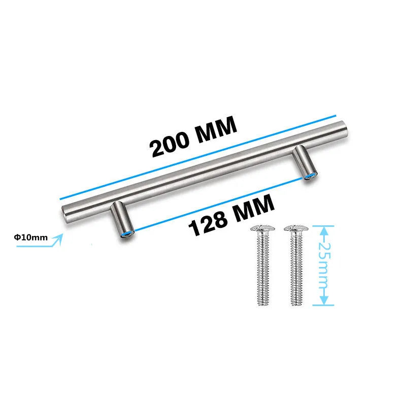 Black Gold Cupboard Handle Brushed Stainless Steel Kitchen Cabinet Door Knob Furniture Drawer Pull  Hardware Pulls  Bar Handle