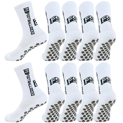 3/1Pair New Style FS Football Socks Round Silicone Suction Cup Grip Anti Slip Soccer Socks Sports Men Women Baseball Rugby Socks