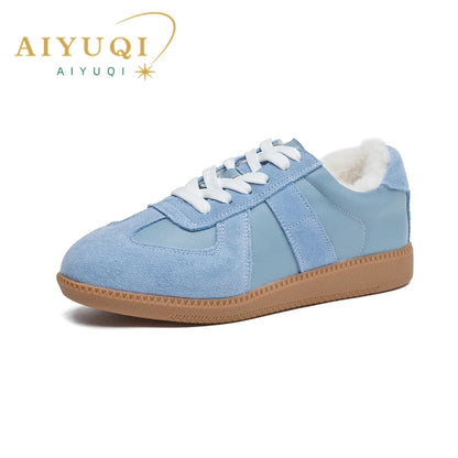 AIYUQI Damen Sneakers 2025 Neue Echtes Leder Damen Moral Trainingsschuhe Casual Frühling Flache Schuhe Damen 