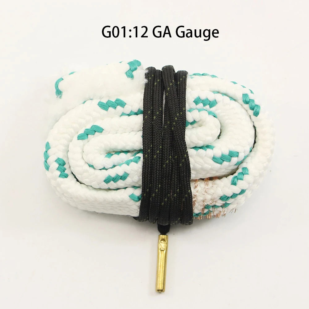 1pc Gun Bore Rope Brush Cleaner Cleaning Snakes Hunting Barrel Snake For 5.56mm/.223/.22/9mm/Cal .380/12 GA/. 30 Cal/.308 Rifle