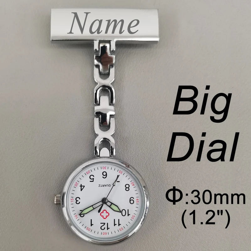 FREE Personalized Your Name Logo Doctor Clock Stethoscope Customize Engrave Medical Hospital Healthcare Pocket FOB Nurse Watch