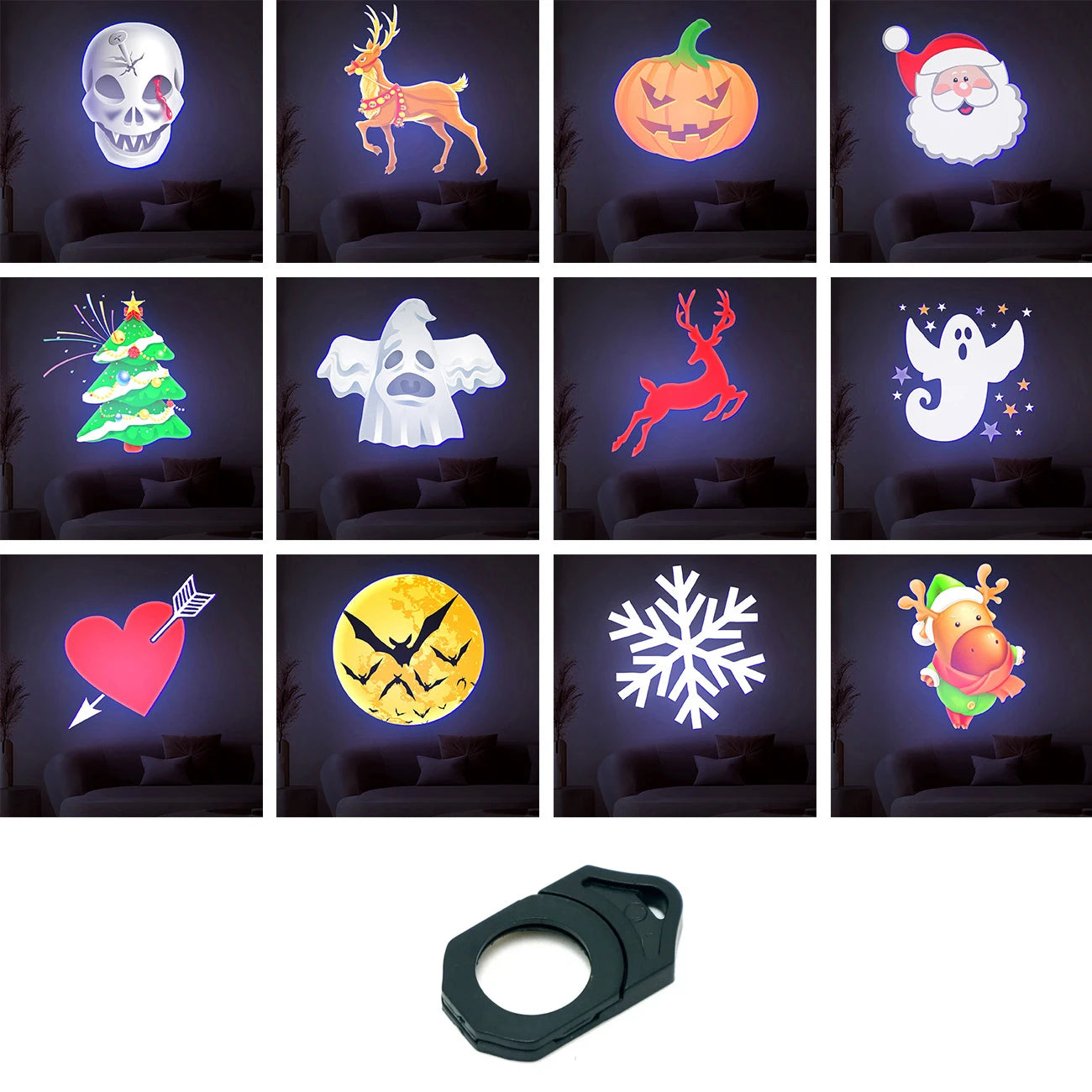 Planet Projection Lamp with 16 Film Sheets Photo Earth Sun Galaxy LED Light Halloween Projector Novelty Atmosphere Light Party