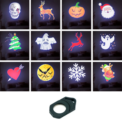 Planet Projection Lamp with 16 Film Sheets Photo Earth Sun Galaxy LED Light Halloween Projector Novelty Atmosphere Light Party