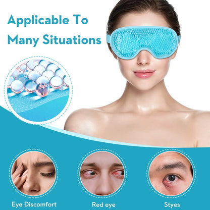 Cooling Eye Mask with Gel Bead Reusable Cold Compress Ice Pack Sleeping Eye Cooling Pads for After Eyelid Surgery Skin Care Tool