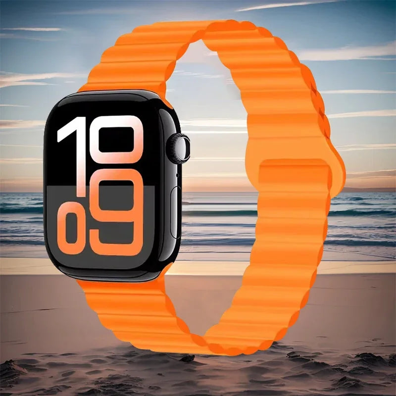 Magnetic Strap For Apple Watch Bands 46mm 42mm 49mm 45mm 44mm 41mm Silicone Sport Bracelet iWatch Series ultra 10 9 8 7 6 5 SE