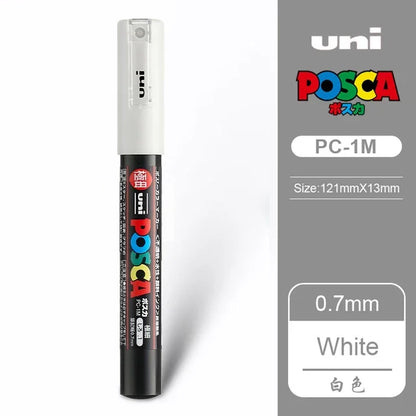 UNI POSCA Markers Set PC-1M/3M/5M Permanent Acrylic Paint Pen Quick Dry Graffiti Painting Art Supplies Japanese Stationery