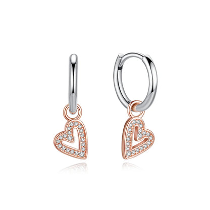 Original 925 Sterling Silver Earrings 2025 Stud Hoop Crystal Earings For Women Rose Gold Crown Heart Infinity Bee Earing Jewelry