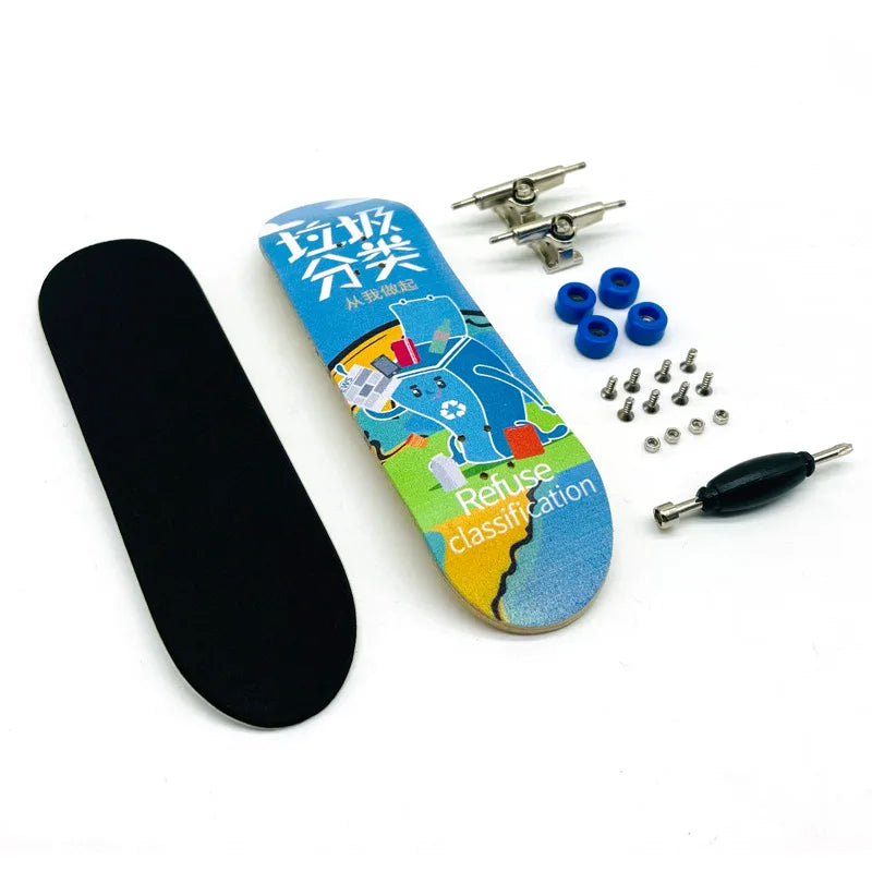Creative Mini Finger Skateboard Fingerboard Colourful Skatepark Maple Double Rocker Sport Bearings and Palm Slide Board