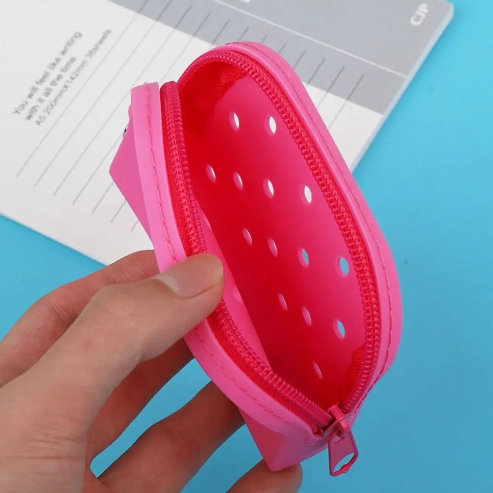 Soft Silicone Mini Holes Wallet Zipper Coin Purses Card Holder Money Bag Women Girls Zipper Change Pouch Storage Bag Organizer