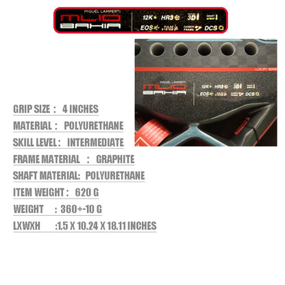 Professional Padel Tennis Racket Carbon Fibre Composite Diamond Shaped EVA Laminated Foam HPS Fengdong 3D SPIN Sports Racquet