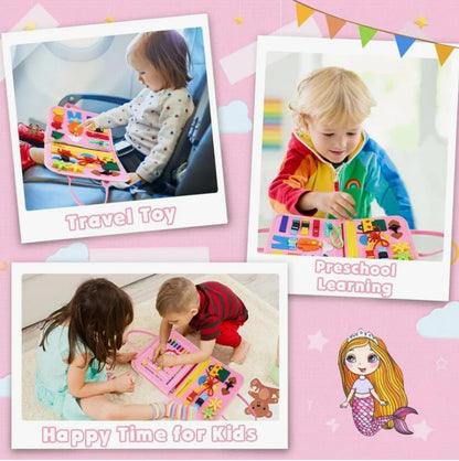 Montessori Toddler Busy Board,Autism Sensory Toys£¬Educational Activity Motor Skills Baby, Life Skills Learning Toys for Kids