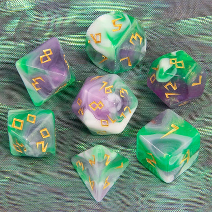 DND Polyhedral Dice Set - 7 Pieces Acrylic Mixed Colour Glitter Games Dice  for Souvenirst Entertainment RPG Board Game