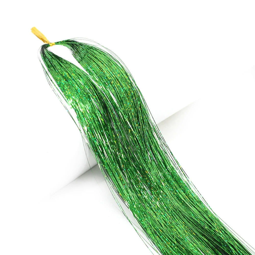 1 Pc Sparkle Shiny Hair Tinsel Hair Extensions Dazzles Women Hippie for Braiding Headdress Hair Braiding Tools Long 100cm