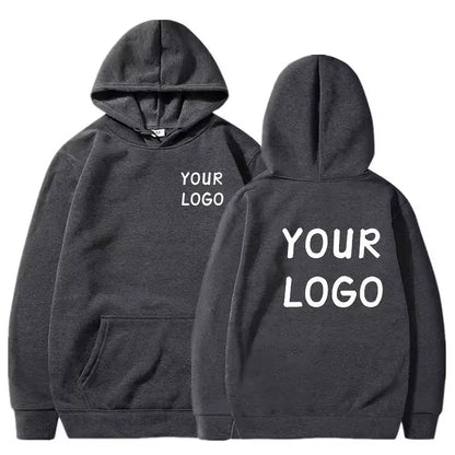 DIY Custom Your Brand LOGO  Men Women Casual Hoodie  Top Solid Color Pullover Street Personality Sweatshirt Custom Gifts