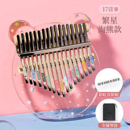 HLURU Kalimba 17 21 Key Thumb Piano Crystal Acrylic Kalimba 17 21 Key Finger Piano For Beginners And Child Keyboard Instrument