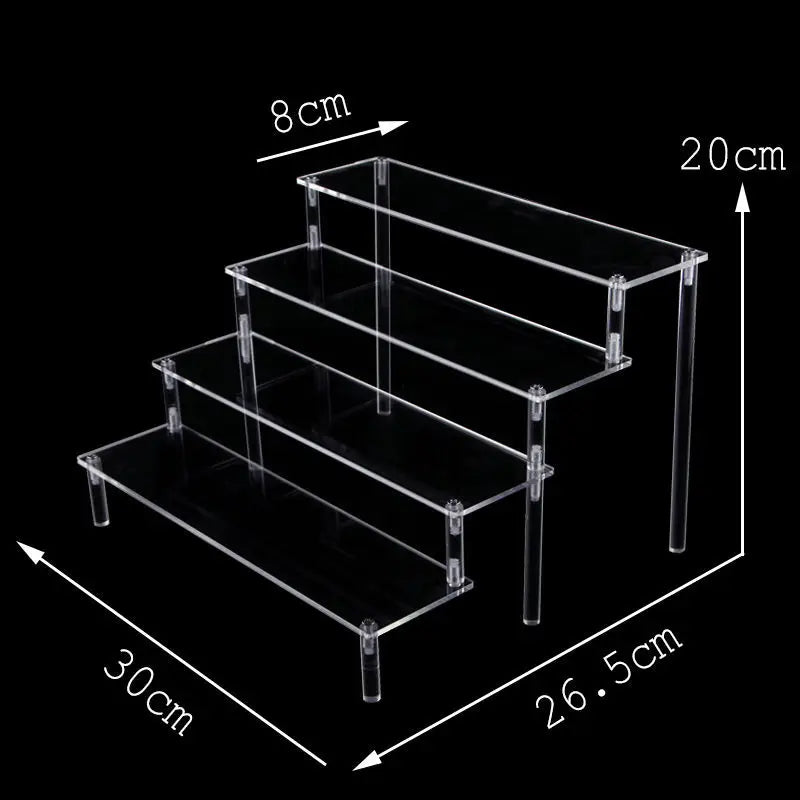 Acrylic Risers for Display 2-5 Tier Acrylic Display Stand Perfume ,Clear Cupcake Stand Holder for Figures Dessert Doll Shelves
