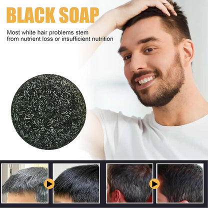 Grey Coverage Bar Shampoo Repair Gray White Hair Color Treatment Smoothing Nourishing Anti Dandruff Natural Hair Darkening Soap