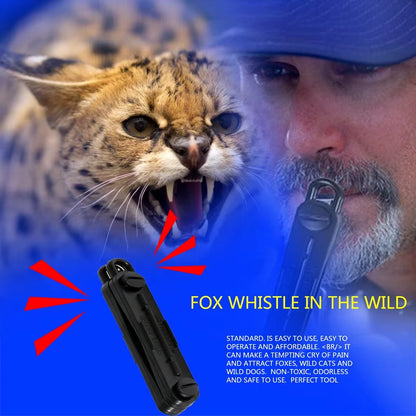 DIZETION Black Outdoor Fox Down Fox Blaster Call Whistle Predator Hunting Lamping Calling Rabbit Game Caller Animial
