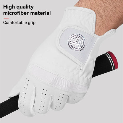 1 Pc Men's Golf Gloves Left Right Hand Women Soft Ultra-fiber Cloth Breathable Wear-resistant Golf Gloves Sports Gloves
