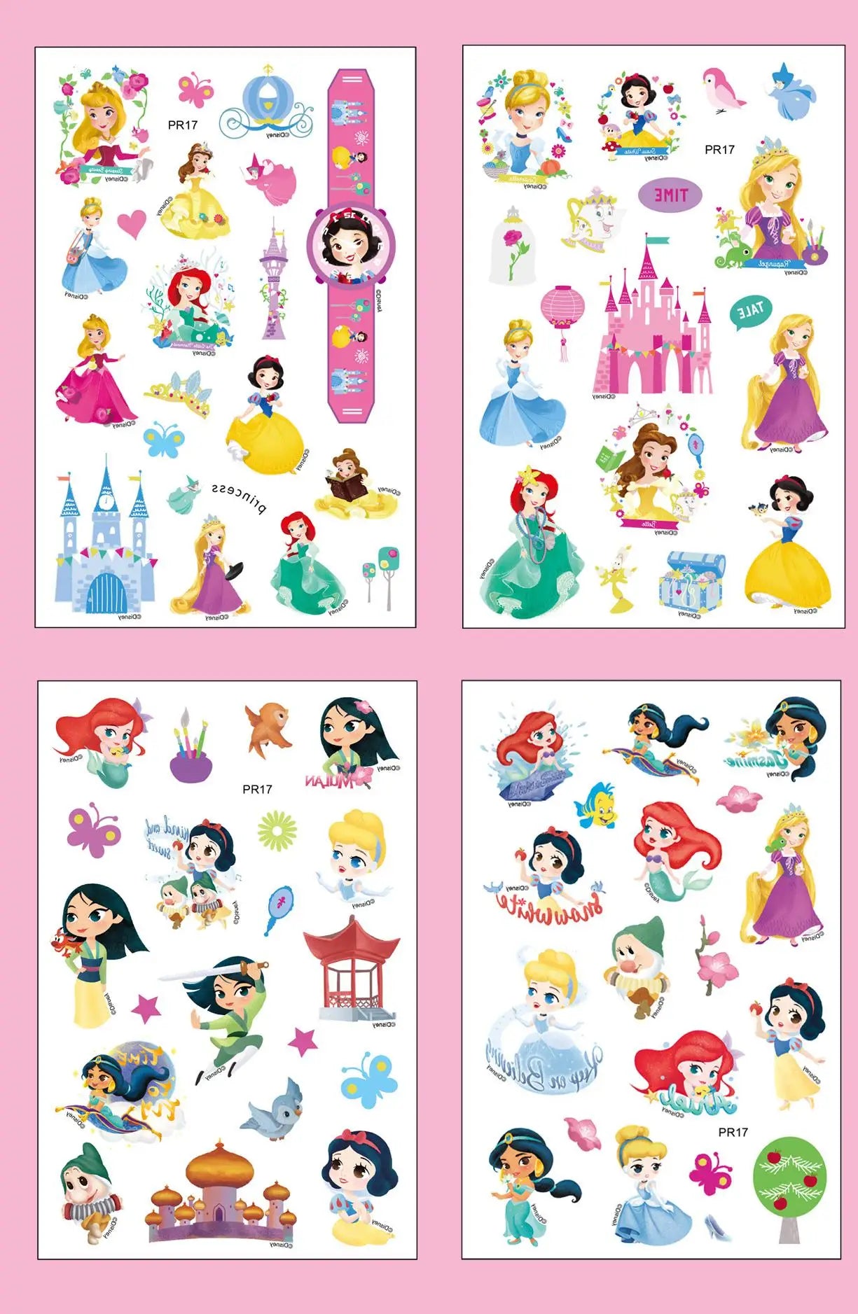 4Pcs/set Disney Avengers Tattoo Stickers Waterproof Original Princess Sofia Sticker Birthday Party Supplies Decoration Gifts