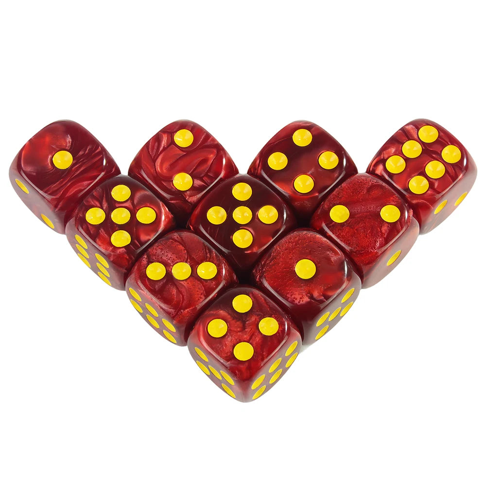 16MM Round Corner Game Dice Set 6-Sided Marble Acrylic Dices for  Tabletop Game Gambling Entertainment Party