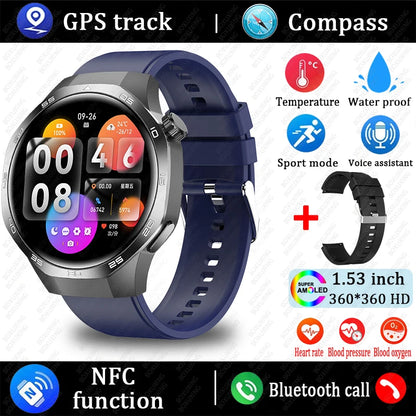 2025 New Watch 5 MAX Smart Watch HD AMOLED Screen NFC GPS Tracker Bluetooth Call Waterproof Sports Health Smartwatch Men Women