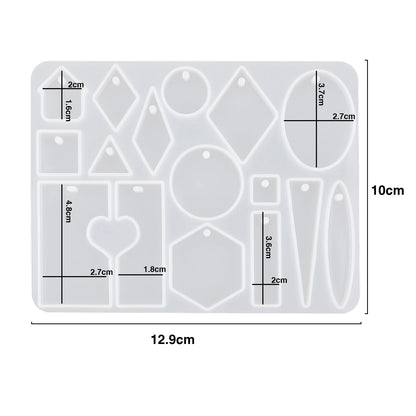 Geometric Earring Pendant Silicone Mold Round Epoxy Resin Mould For DIY Ornaments Keychain Necklace Charms Epoxy Resin Crafts