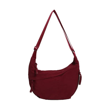 Solid color trendy shoulder bag, personalized multifunctional canvas bag, daily minimalist dumpling bag