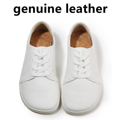 TONGLEPAO spring, autumn, barefoot, genuine leather men's women's sneakers with zero drop flat soft sole wider toe box light