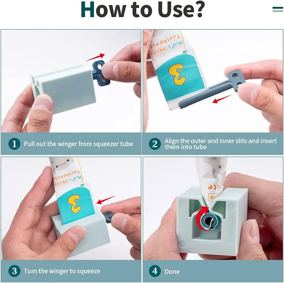 Toothpaste squeezer, roller tube toothpaste squeezer with frosted handle, toothpaste holder, vertical bathroom organizer