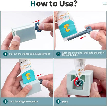 Toothpaste squeezer, roller tube toothpaste squeezer with frosted handle, toothpaste holder, vertical bathroom organizer