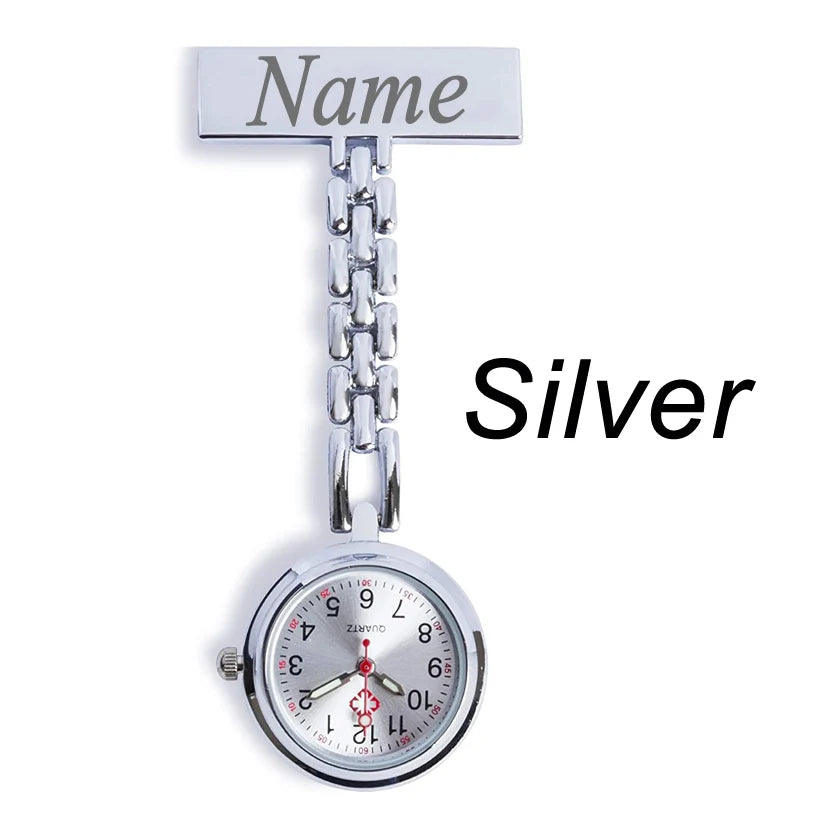 FREE Personalized Your Name Logo Doctor Clock Stethoscope Customize Engrave Medical Hospital Healthcare Pocket FOB Nurse Watch