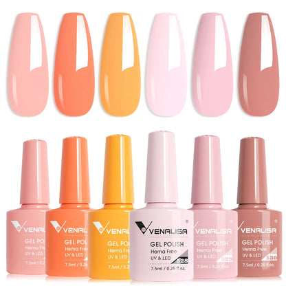 Venalisa HEMA TPO FREE Nail Gel Polish Glitter Gorgeous Full Coverage Soak Off UV LED French Nail Jelly Pink Nude Collection