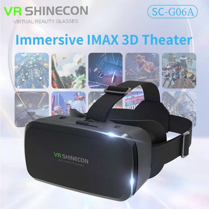 Virtual Reality Glasses IMAX Giant Screen 3D Movie Google Cardboard Box VR Headset Helmet for Smartphone,Support Game Joystick