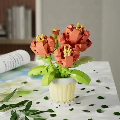Mini Flower with Pot Micro Building Blocks Toys - Intricate Floral Details, Multiple Styles Available for Home and Office D¨¦cor