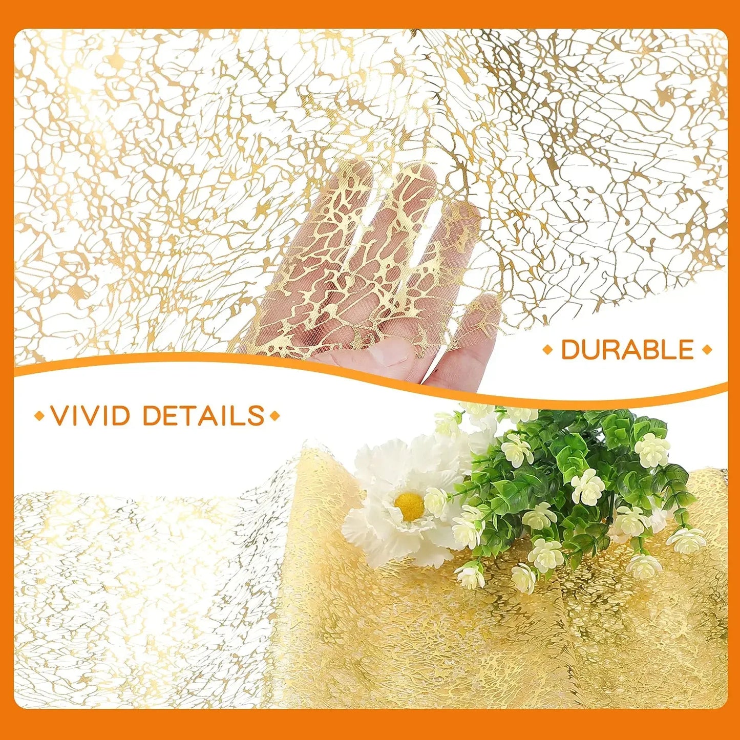 30x500cm Gold Table Runner Metallic Glitter Table Cloths Runner Metallic Roll Rectangle for Birthday Wedding Home Table Decor