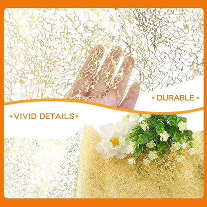 30x500cm Gold Table Runner Metallic Glitter Table Cloths Runner Metallic Roll Rectangle for Birthday Wedding Home Table Decor