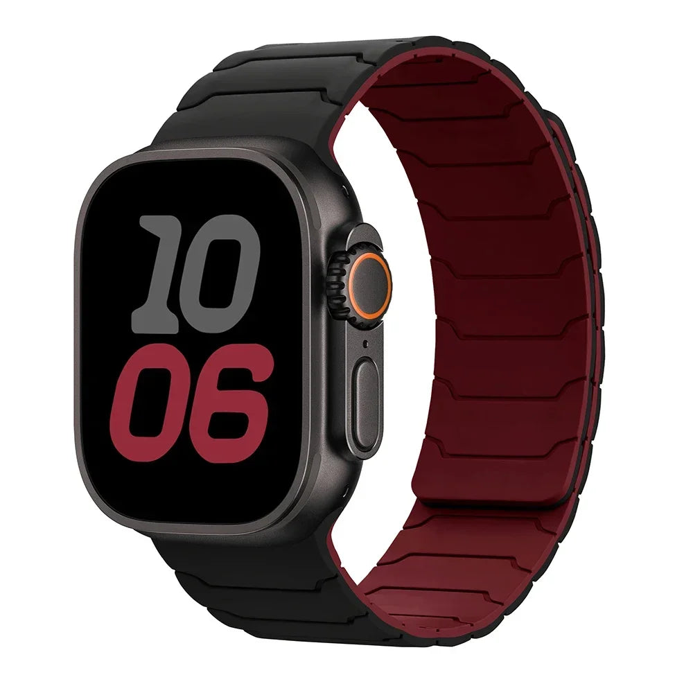 Strap For Apple Watch ultra 2 Band 49mm 44mm 45mm 40mm 42mm 46mm 41mm 38mm Magnetic Silicone Bracelet IWatch Series 10 SE 9 8 7