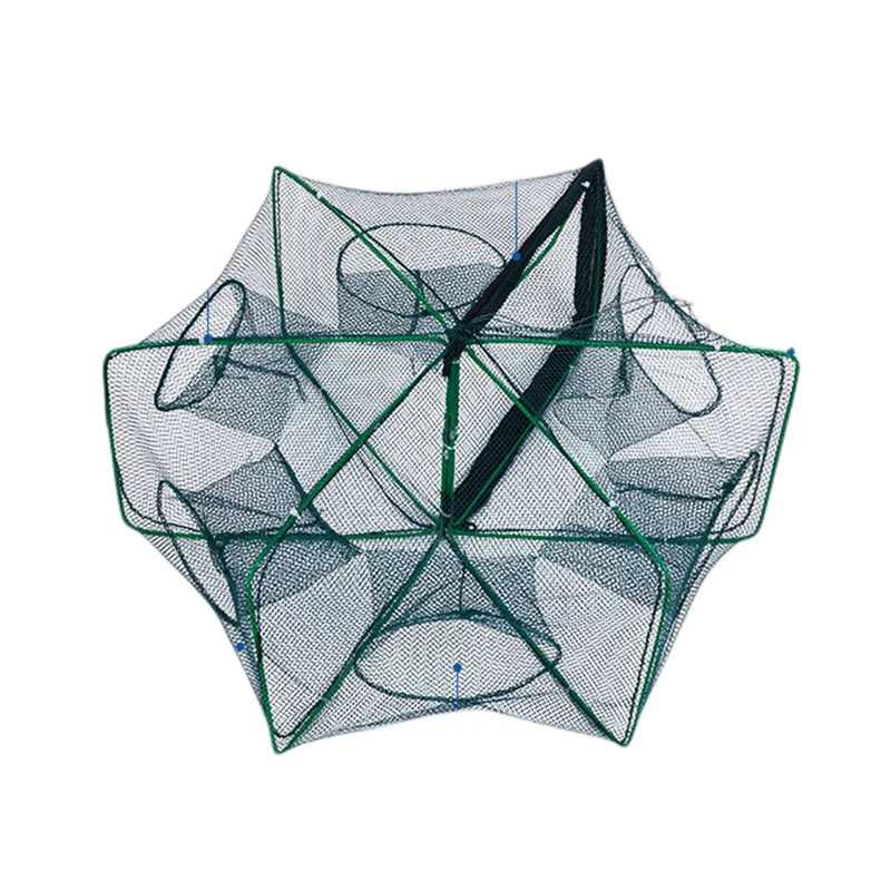 6/8/10 Holes Mesh Portable Fishing Net Cage Folding Crayfish Catcher Casting Fish Crab Crayfish Shrimp Smelt Eels Traps fishing